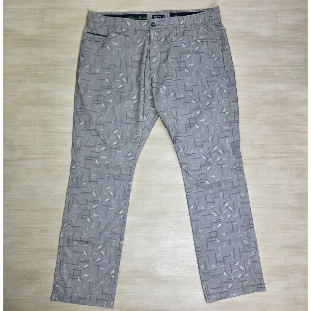 William Murray Golf Mens Straight Fit Patterned Pants Size‎ 38 Gray Golf Clubs